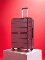 Средний пластиковый чемодан Lcase Singapore бордовый 2567