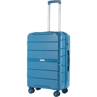 Чемодан пластиковый средний (M) голубой Lcase Singopore на восьми колесах 2570