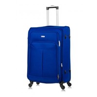 Чемодан тканевый средний Lcase Amsterdam средний размер (M+) c расширением синий 2572